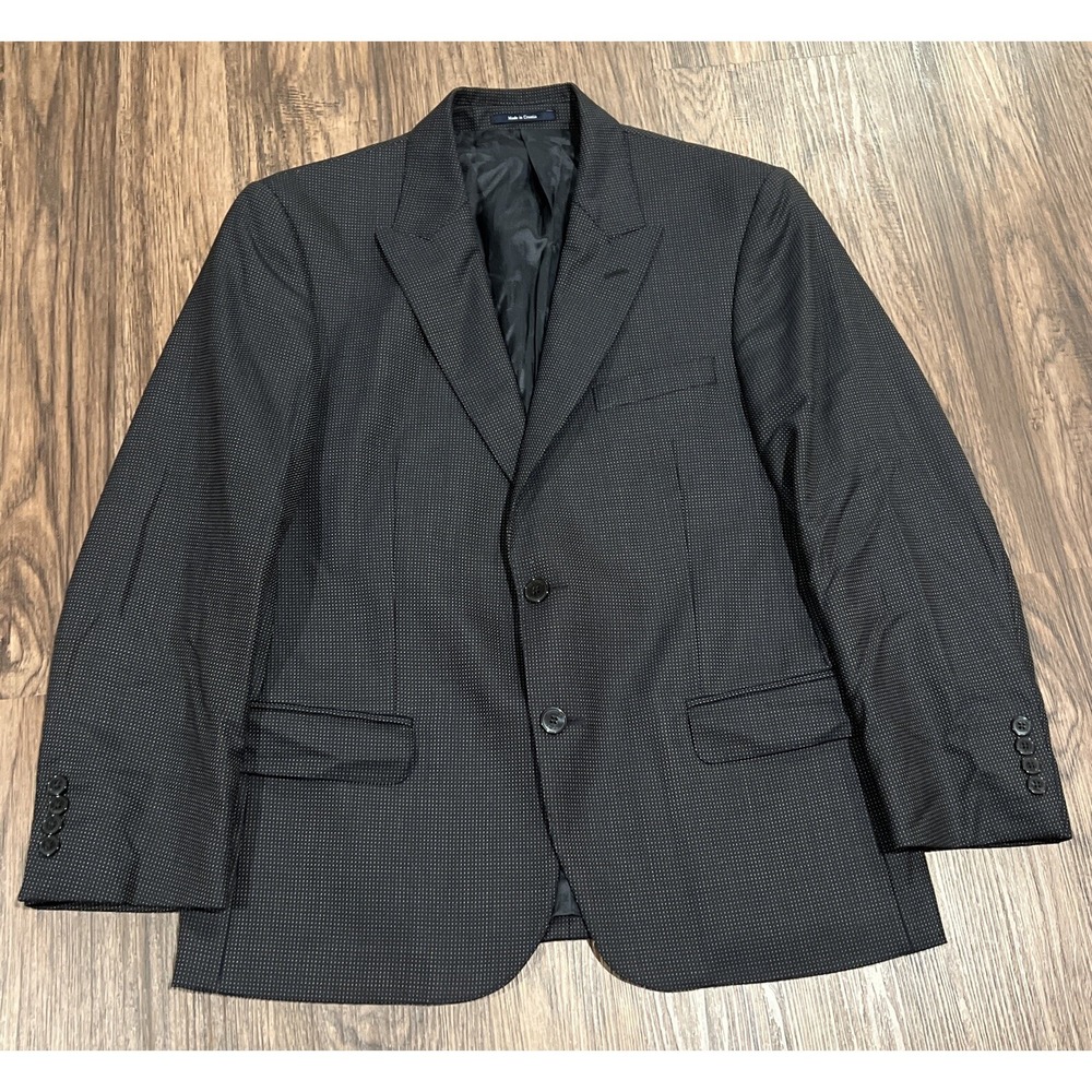 VERSACE COLLECTION Men's Wool Blazer 50 EU Blue Houndstooth Linen